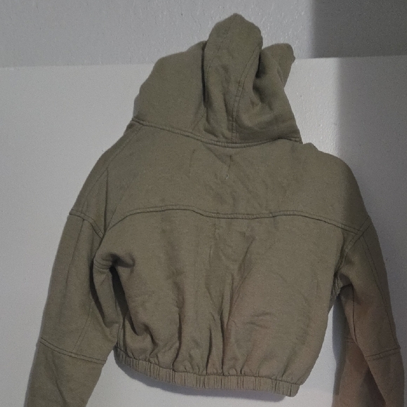 Women's Olive Green Cropped Jacket - Picture 3 of 3